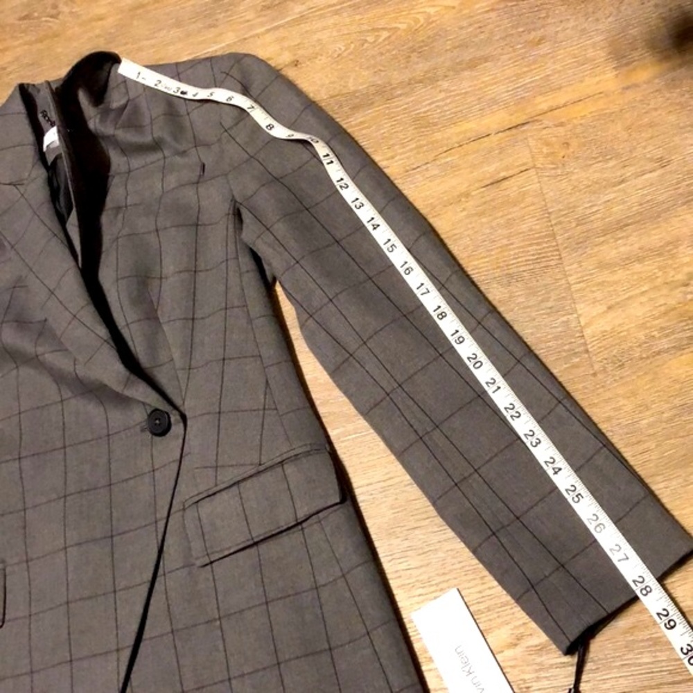 Brand🆕😍😍😍 CALVIN KLEIN One Button Windowpane Jacket - Picture 14 of 14